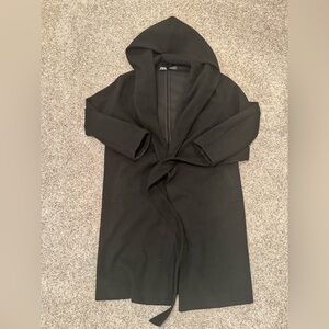 Zara Black Hooded Trench Coat